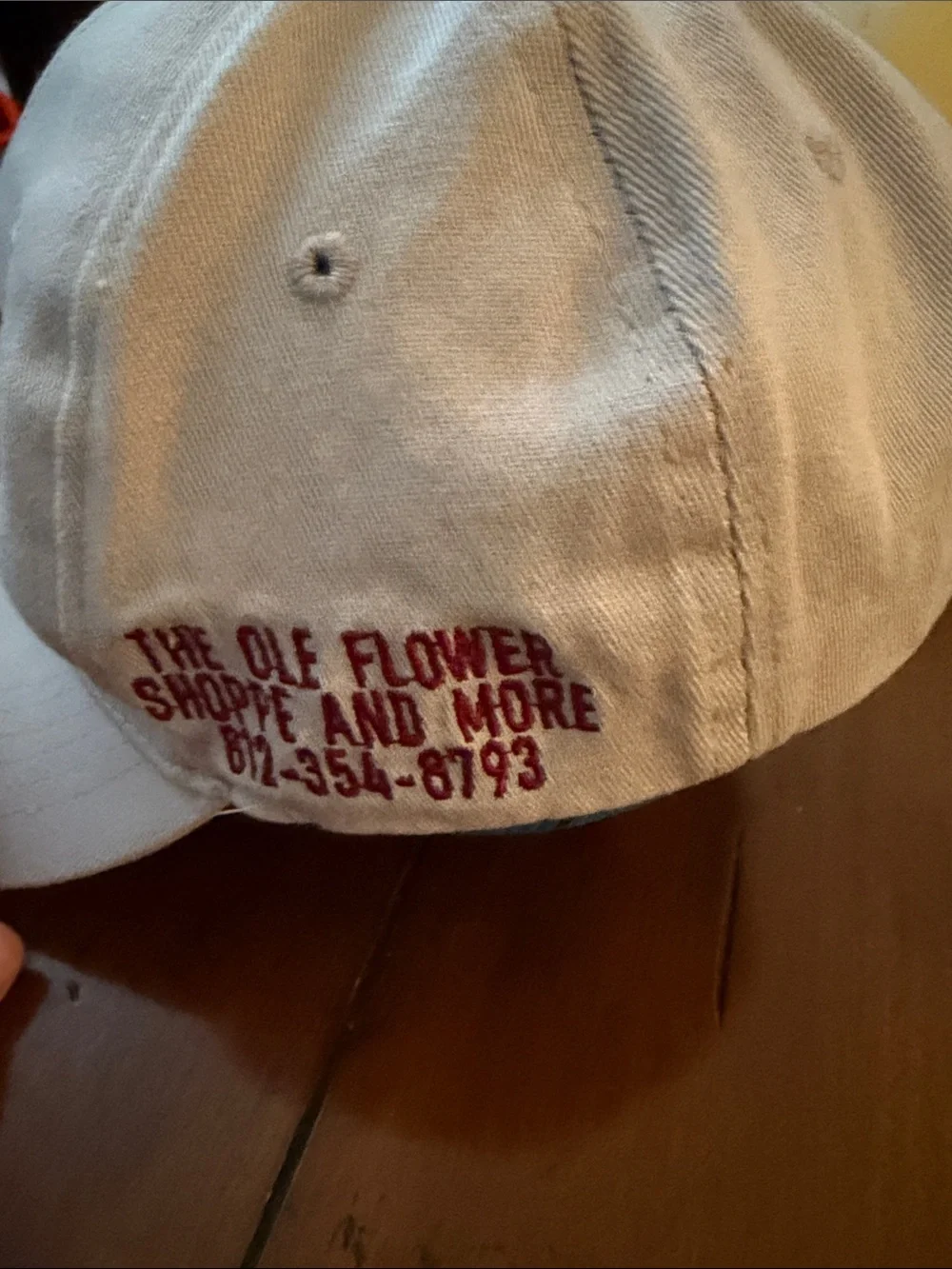 PCHS Embroidered Kids Baseball Cap - Cream with Gold & Red Logo